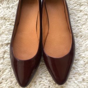 Madewell || Burgundy Patent Leather Flats - Size 7.5